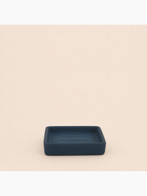 Porte savon carré en céramique bleue - Kiabi