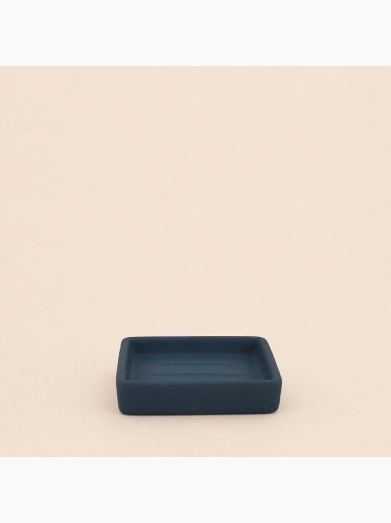 Porte savon carré en céramique bleue Bleu - Kiabi