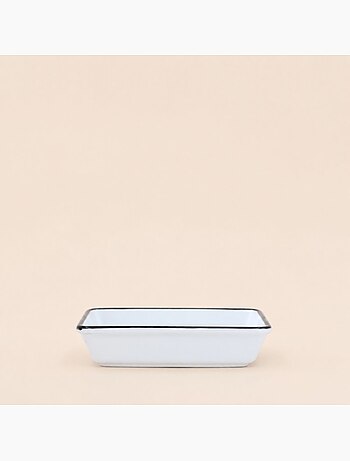 Porte savon céramique blanc liseret noir