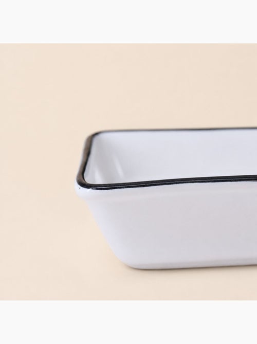 Porte savon céramique blanc liseret noir - Kiabi