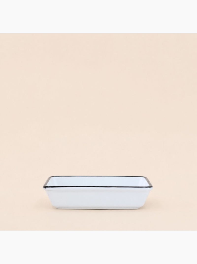 Porte savon céramique blanc liseret noir Blanc - Kiabi