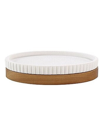 Porte savon effet pierre et acacia HAMILTON