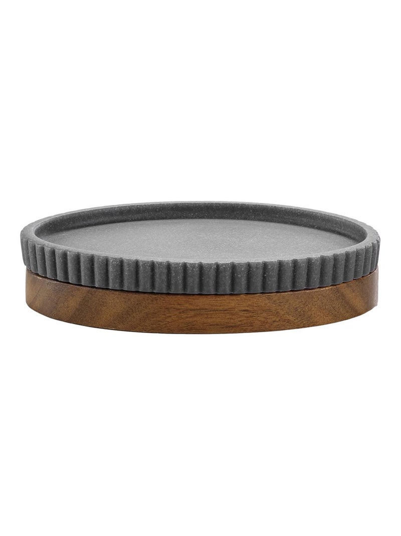 Porte-savon en acacia gris anthracite - Kiabi