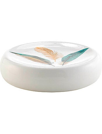 Porte savon en ceramique plumes