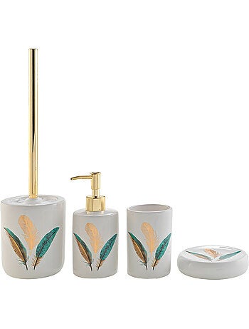 Porte savon en ceramique plumes