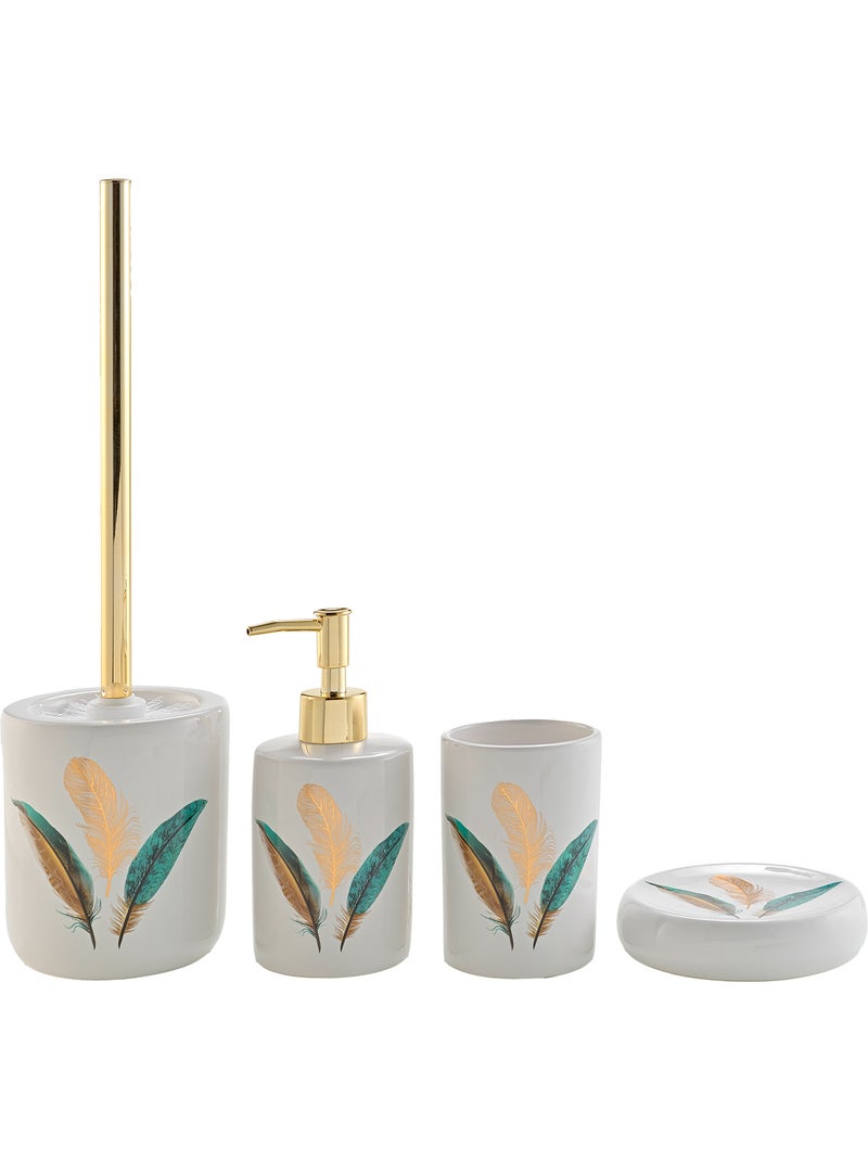 Porte savon en ceramique plumes Blanc - Kiabi