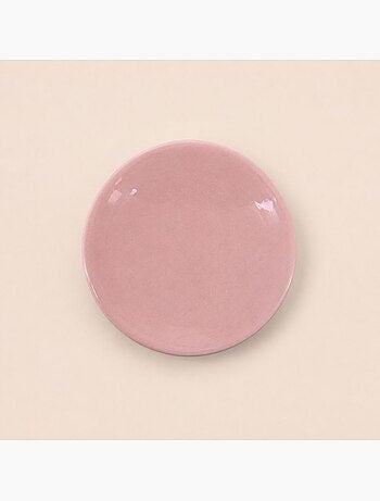 Porte savon en céramique rose effect craquelé