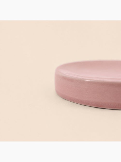 Porte savon en céramique rose effect craquelé - Kiabi