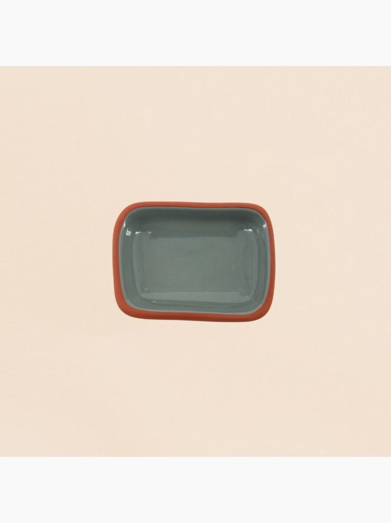 Porte savon en céramique verte et terracotta Vert - Kiabi