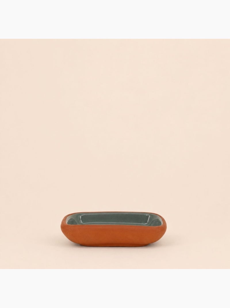 Porte savon en céramique verte et terracotta Vert - Kiabi