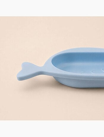 Porte savon en plastique en forme de baleine bleue