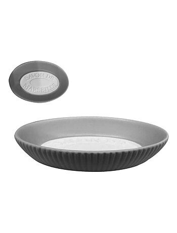 Porte savon gris en céramique Savon de Marseille