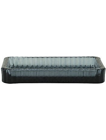 Porte savon rectangulaire en verre strié