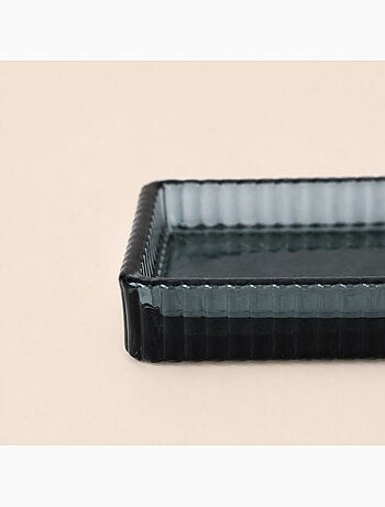 Porte savon rectangulaire en verre strié