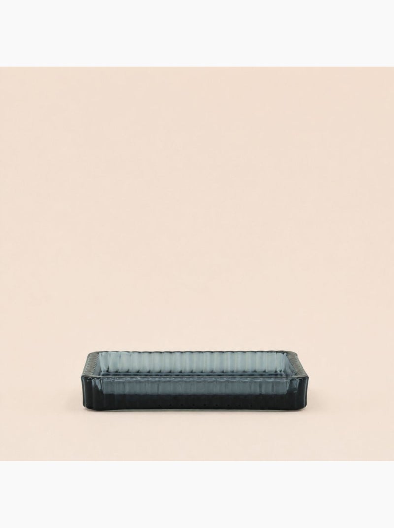 Porte savon rectangulaire en verre strié Gris - Kiabi