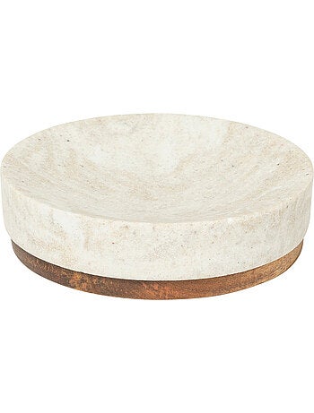 Porte-savon rond effet travertin CÔME