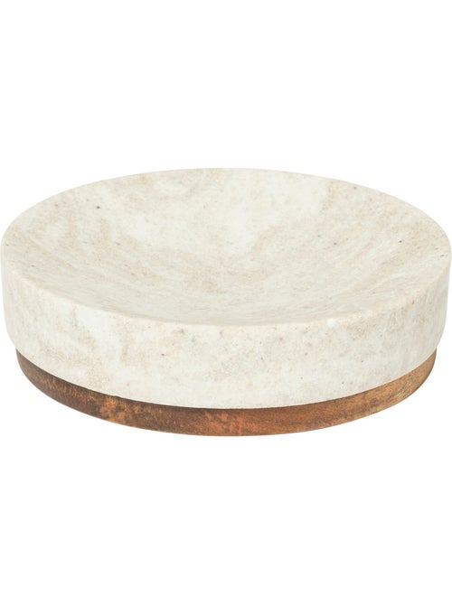 Porte-savon rond effet travertin CÔME - Kiabi