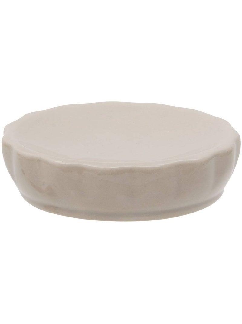 Porte-savon rond en grès colorama Beige - Kiabi
