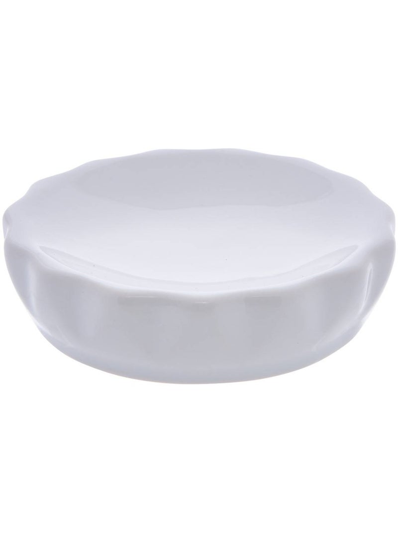 Porte-savon rond en grès colorama Blanc - Kiabi