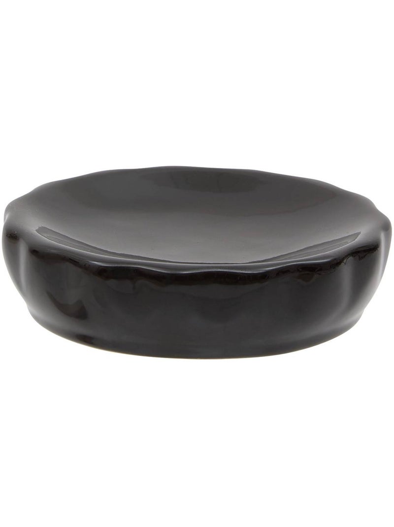 Porte-savon rond en grès colorama Noir - Kiabi