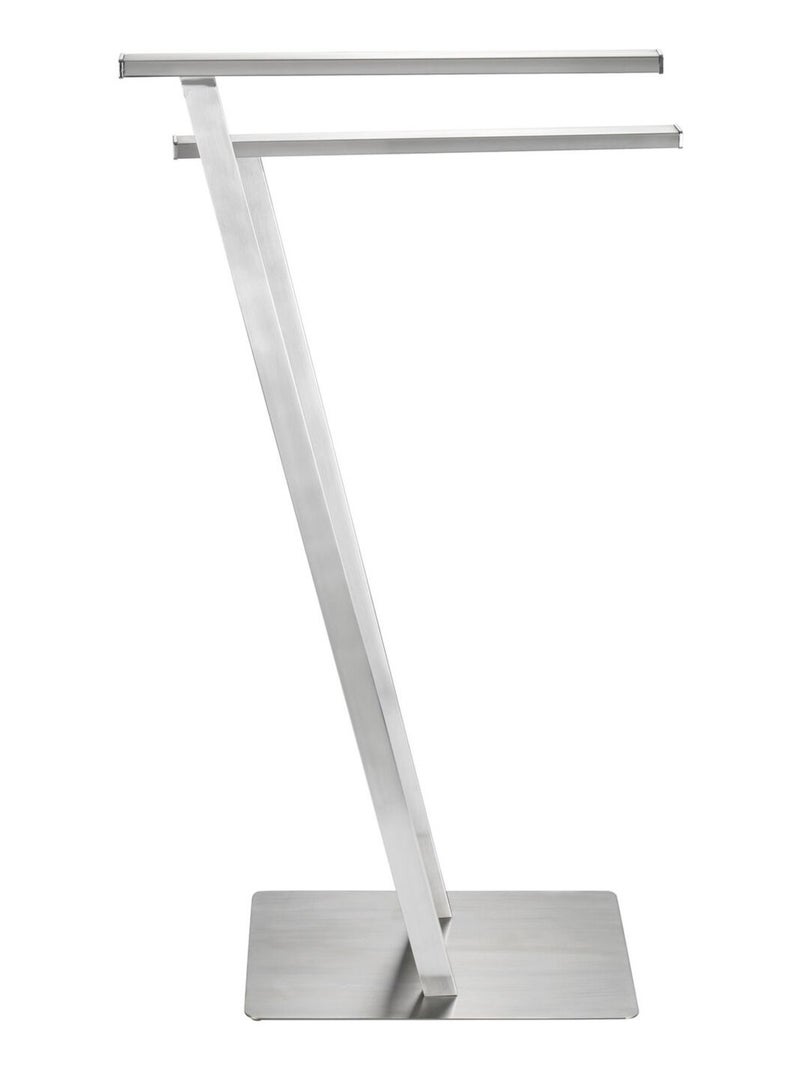 Porte-serviette 2 barres en acier mat LIRIO Argent - Kiabi