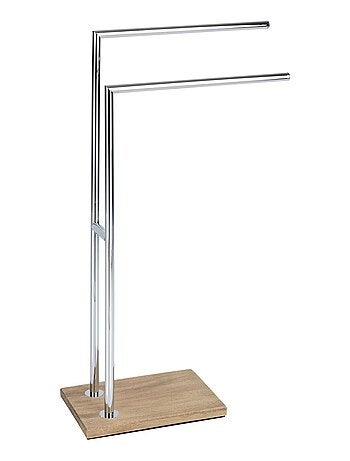 Porte-serviettes 2 barres effet bois MARLA