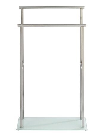Porte-serviettes 2 barres en acier avec base en verre DEBAR