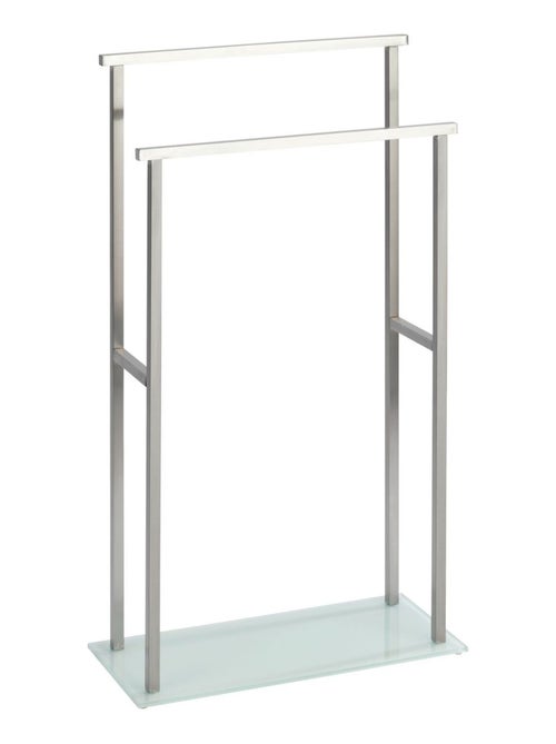 Porte-serviettes 2 barres en acier avec base en verre DEBAR - Kiabi Porte-serviettes 2 barres en acier avec base en verre DEBAR - Kiabi