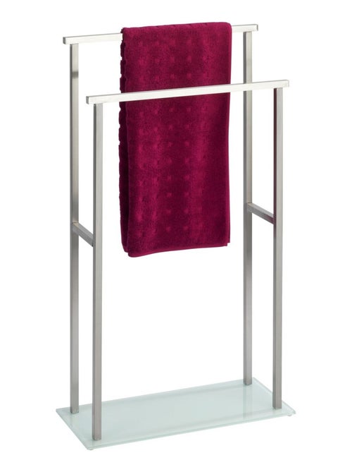 Porte-serviettes 2 barres en acier avec base en verre DEBAR - Kiabi Porte-serviettes 2 barres en acier avec base en verre DEBAR - Kiabi