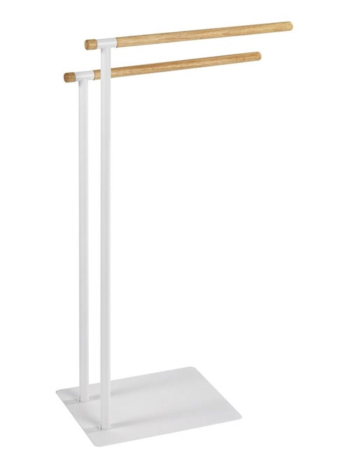 Porte-serviettes 2 barres en bois et acier MACAO - Kiabi