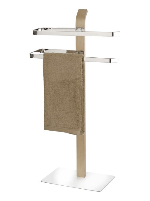 Porte-serviettes 2 barres en inox et bois SAMONA - Kiabi Porte-serviettes 2 barres en inox et bois SAMONA - Kiabi