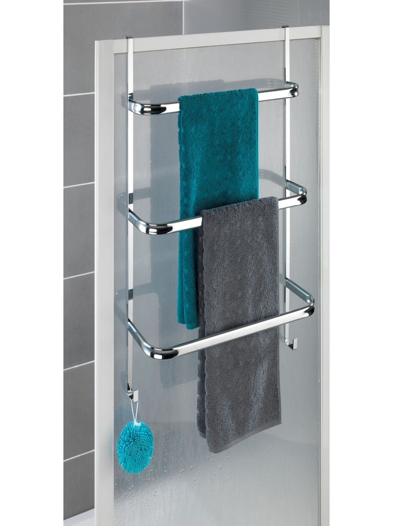 Porte-serviettes de porte 3 barres et 2 crochets IRPINIA Argent - Kiabi