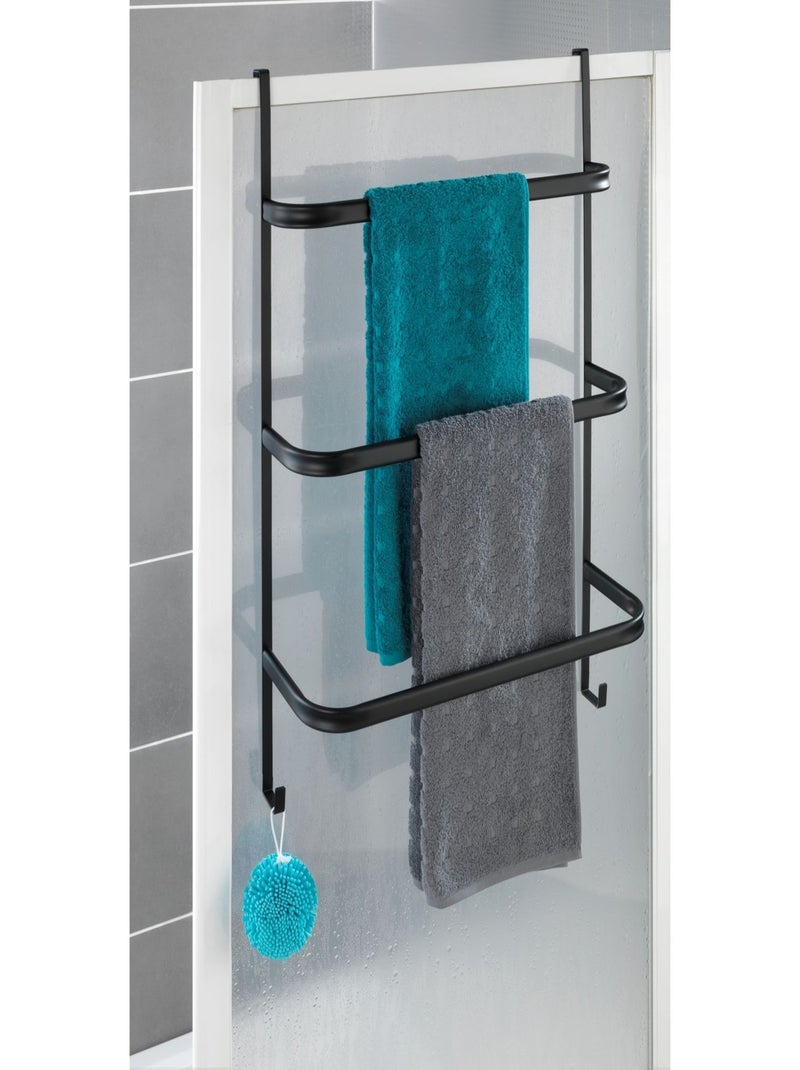 Porte-serviettes de porte 3 barres et 2 crochets IRPINIA Noir - Kiabi