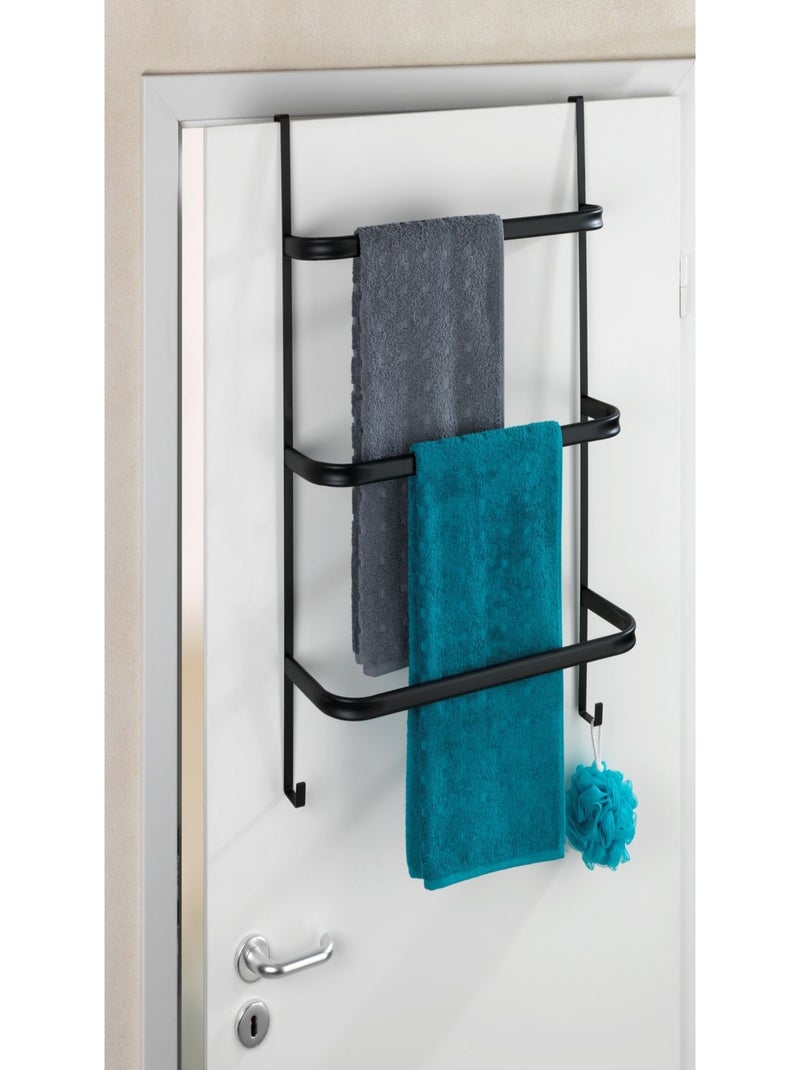 Porte-serviettes de porte 3 barres et 2 crochets IRPINIA Noir - Kiabi