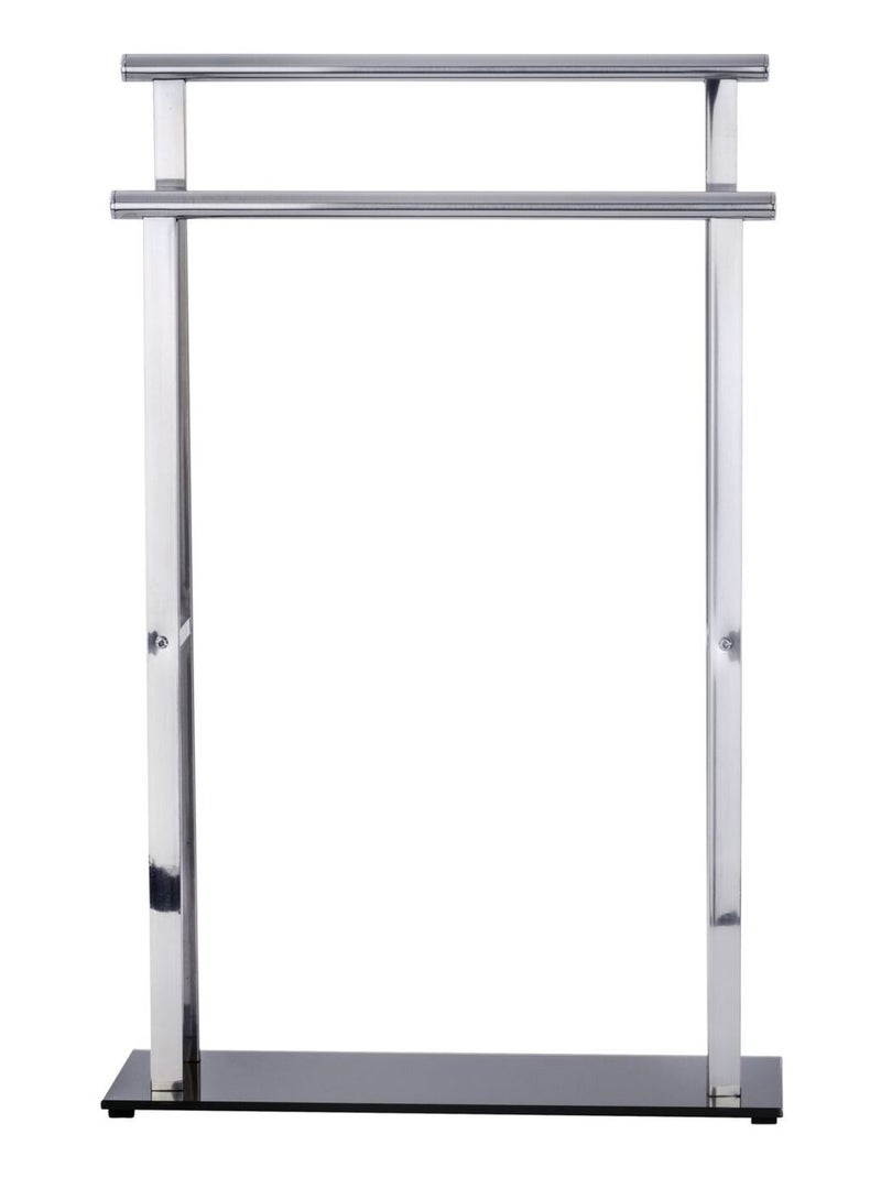 Porte-serviettes double barre en acier inoxydable LAVA Gris - Kiabi