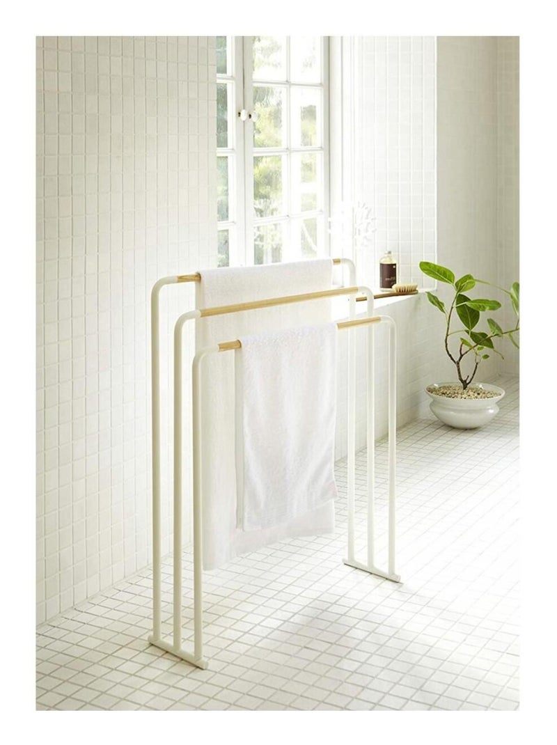 Porte Serviettes En Métal 3 Barres Blanc - Kiabi