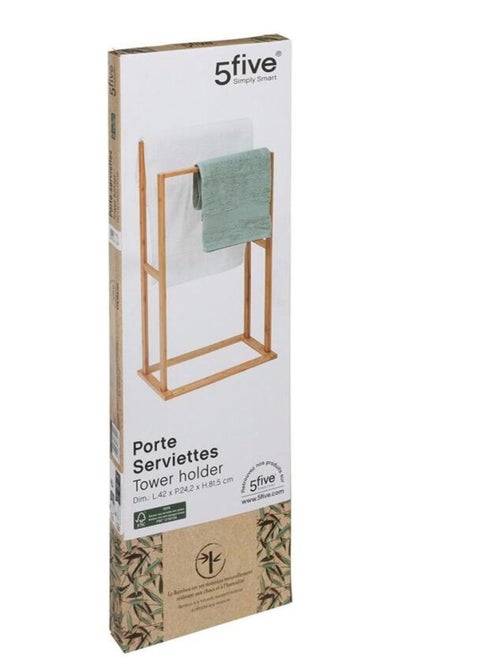 Porte serviettes sur pied bambou - Kiabi