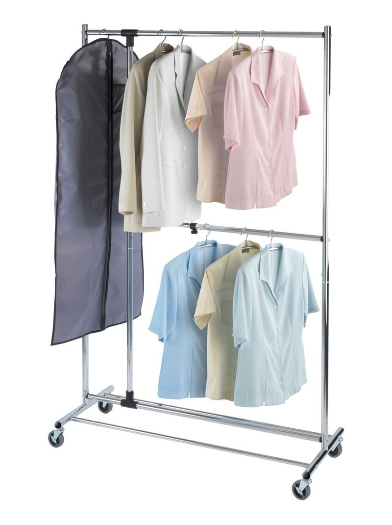 Porte-vêtements Profissimo - 4 roulettes Argent - Kiabi