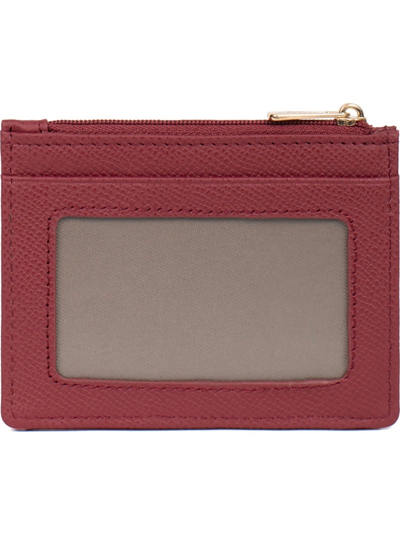 Portecartes  1 volet  Cuir AUDE Rouge carmin - Kiabi