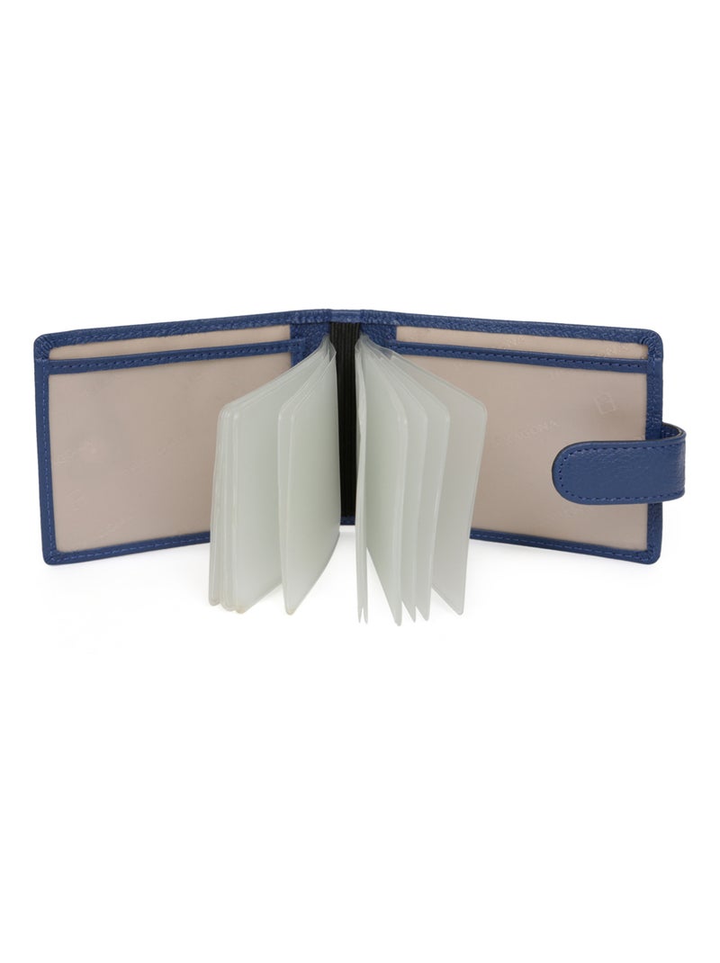 Portecartes  1 volet  Cuir CONFORT Bleu - Kiabi