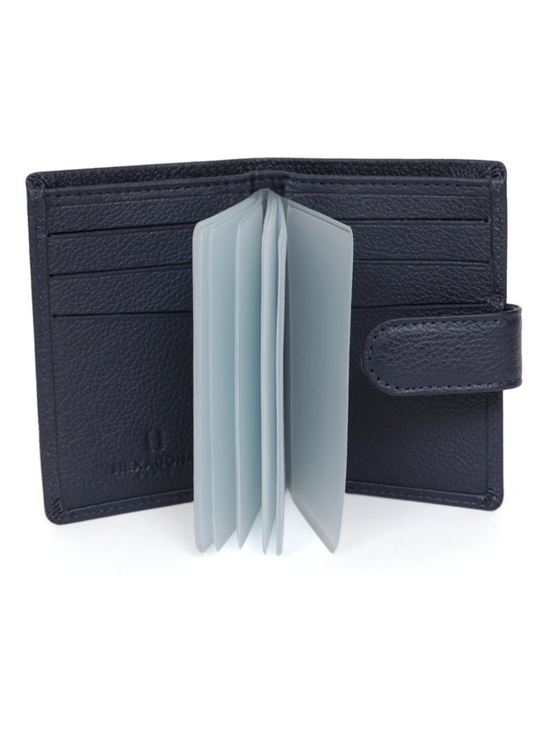 Portecartes  1 volet  Cuir CONFORT Bleu marine - Kiabi