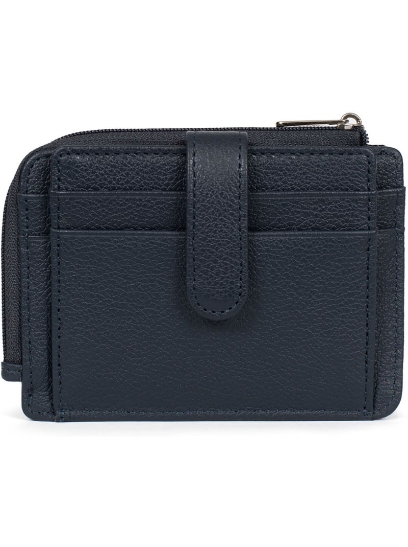 Portecartes  1 volet  Cuir CONFORT Bleu marine - Kiabi