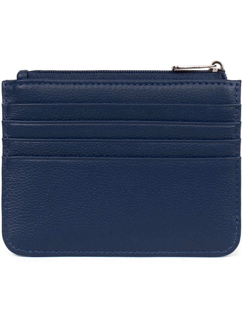 Portecartes  1 volet  Cuir CONFORT Bleu - Kiabi