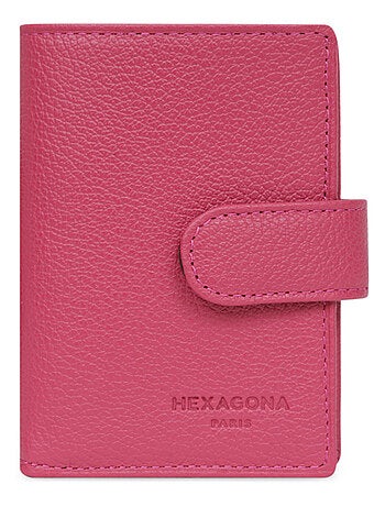 Portecartes 1 volet cuir confort hexagona