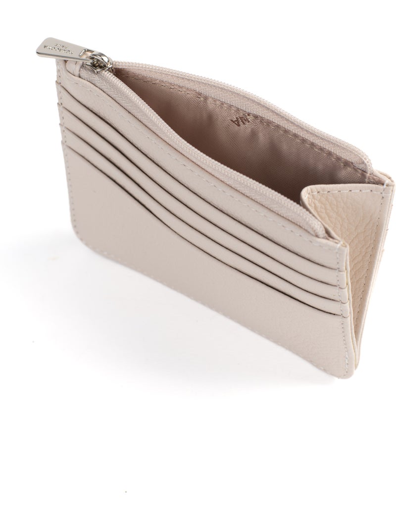 Portecartes  1 volet  Cuir CONFORT Ivoire - Kiabi