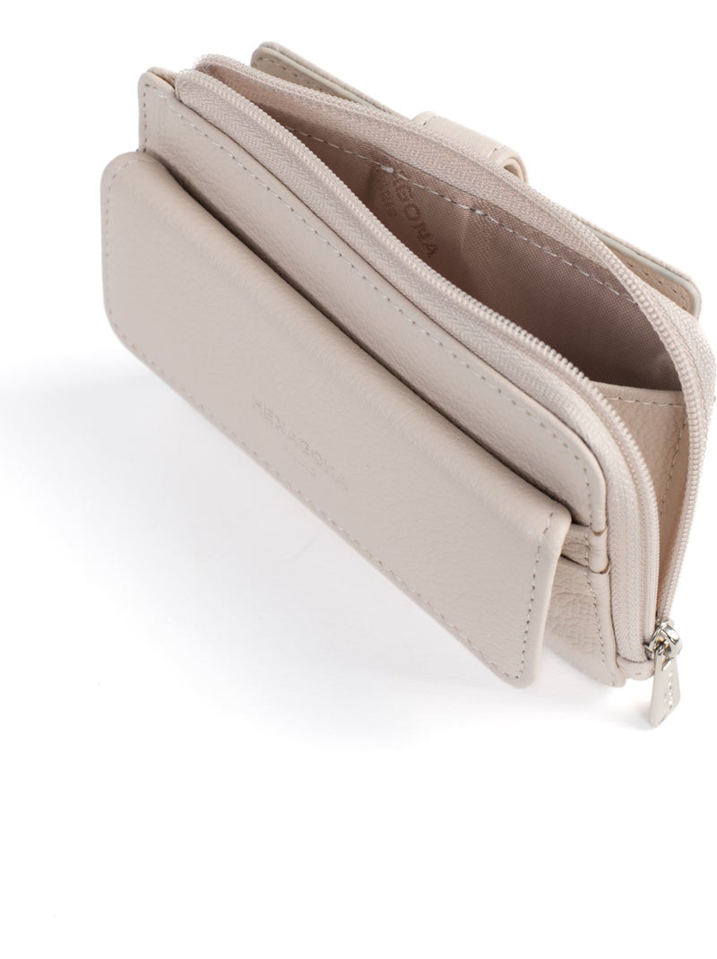 Portecartes  1 volet  Cuir CONFORT Ivoire - Kiabi