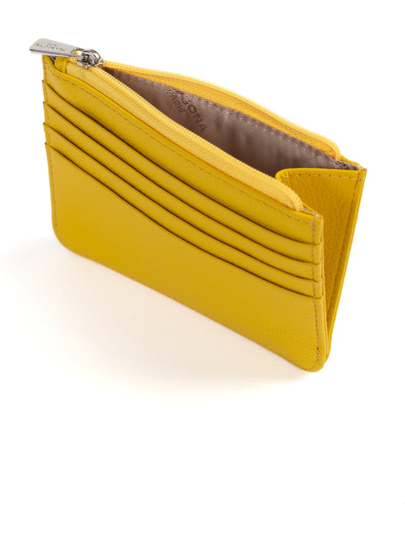 Portecartes  1 volet  Cuir CONFORT Jaune - Kiabi