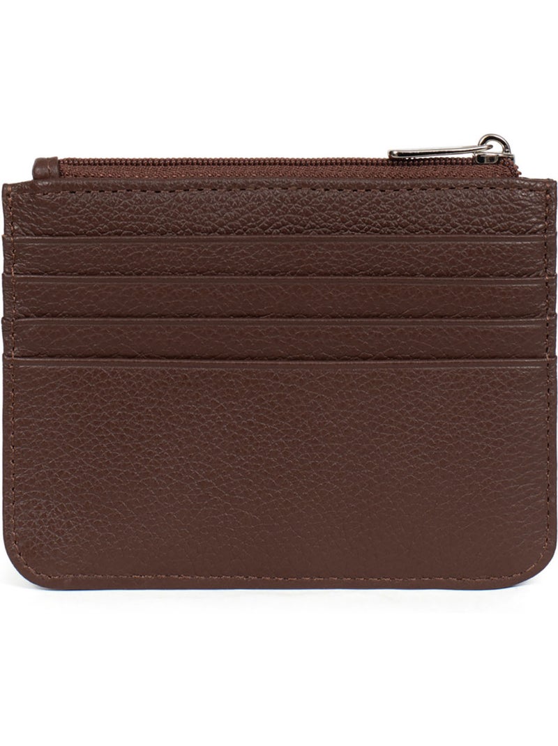 Portecartes  1 volet  Cuir CONFORT Marron chocolat - Kiabi