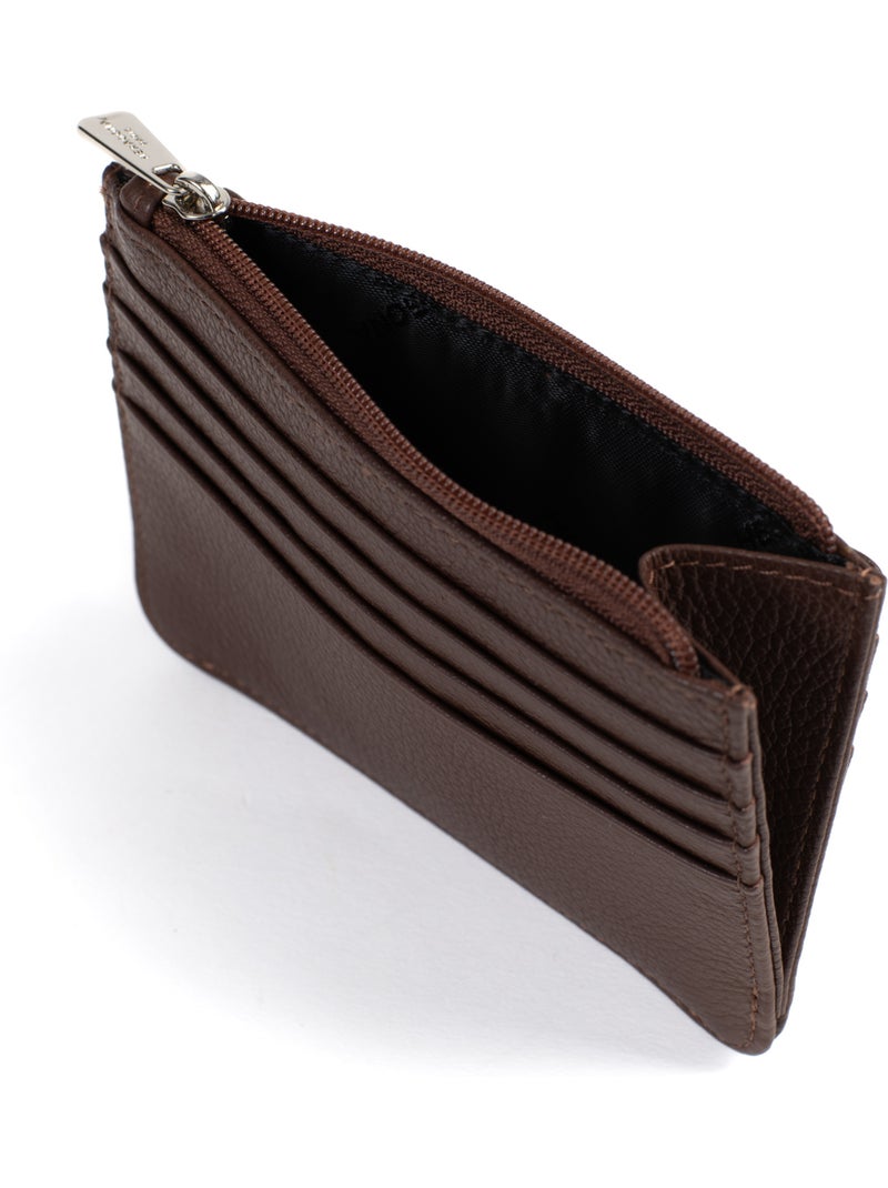 Portecartes  1 volet  Cuir CONFORT Marron chocolat - Kiabi