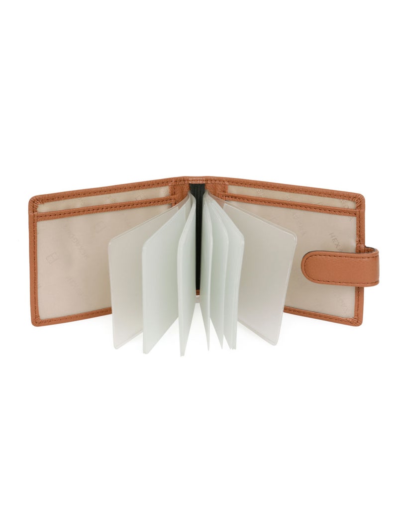 Portecartes  1 volet  Cuir CONFORT Marron clair - Kiabi